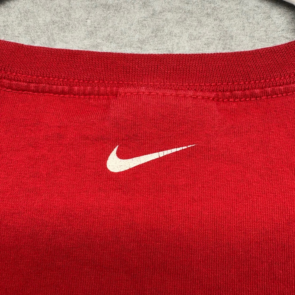 Nike Basketball Vintage Long Sleeve Shirt Red Graphic Swoosh Mens Large Y2K - Picture 8 of 8